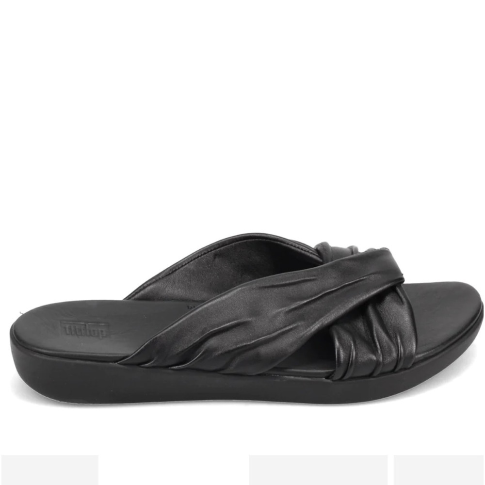 Flip flop leather black sandals size 5